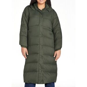 Ozark Trail Womens Parka Size 2X Green Long Hooded Responsible Down Filled